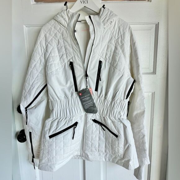 Nwt free people movement All Prepped Ski Jacket white black - Picture 4 of 8